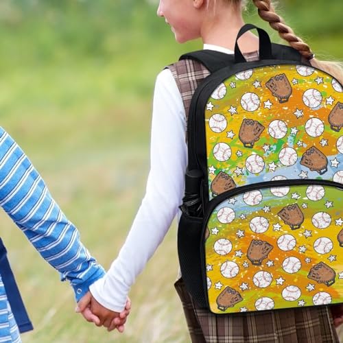 Talayituse Baseball Print Kids School Backpack for Boys Teenage Kindergarten Primary School Shoulder Bag Backpacks Teens Casual Travel Daypack Junior School Student Backpack - color: Baseball