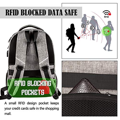OPACK Travel Laptop Backpack, Business Anti Theft Slim RFID Blocking pocket Durable 15.6 Inch Laptops Backpack, USB Charging Port, Water Resistant College Laptop Bag
