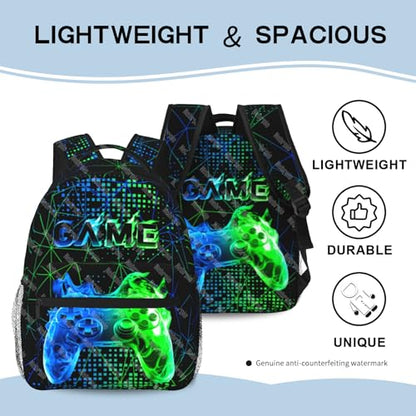 School Backpack For Boys Gaming Boys Backpack Cool Game Bookbag For Kids Children Elementary Middle School Ages 6-18 Video Game Back Pack - color: Game
