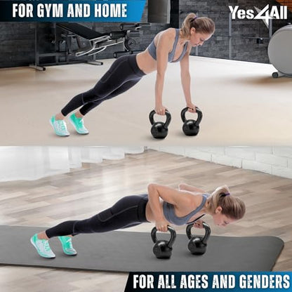 Yes4All Kettlebell Sets, 5 - 10 - 15 - 20 - 25 - 30 LB Cast Iron Strength Training Kettlebells, Wide Handles & Flat Bottom, Multi-Level from Beginners to Pros for Strength Training & Home Gym - color: H. 5 - 10 - 15 - 20 - 25 - 30 lbs