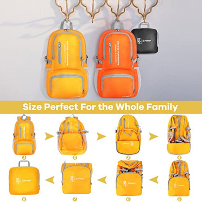 ZOMAKE Lightweight Packable Backpack - 35L Light Foldable Hiking Backpacks Water Resistant Collapsible Daypack for Travel(Yellow New) - color: Yellow New