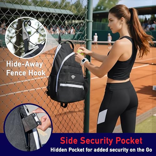 Nomad USA Pickleball Bag for Men & Women,10L Sports Bag Pickleball Backpack w/Fence Hook, Safety Pockets, 3 Compartments, Adjustable Sling Bag for Shoe,Gear,Equipment,Paddles,Balls,Accessories