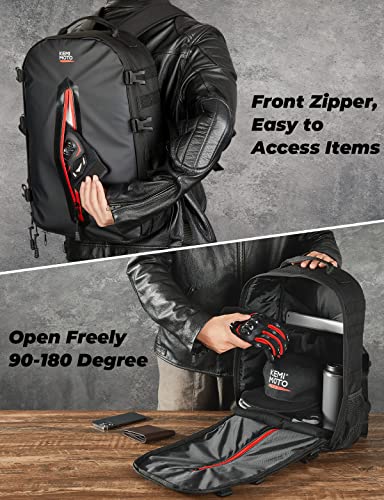 KEMIMOTO Motorcycle Helmet Backpack, 20L Storage Bag with Expandable Hidden Net for Full Face Helmet, Riding & Daily Commute Gift for Men - size: 20L