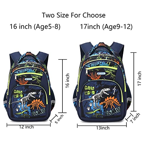 Cusangel Backpack for Boys Girls School Bookbags,Kindergarten Elementary Middle School Lightweight Waterproof Multifunctional Large Capacity for Backpack (17inch Luminous dinosaur) - color: Luminous Dinosaur 17in