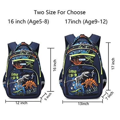 Cusangel Backpack for Boys Girls School Bookbags,Kindergarten Elementary Middle School Lightweight Waterproof Multifunctional Large Capacity for Backpack (17inch Luminous dinosaur) - color: Luminous Dinosaur 17in