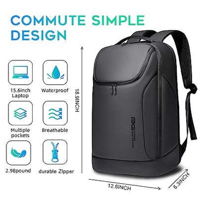 BANGE Business Smart Backpack Waterproof fit 15.6 Inch Laptop Backpack with USB Charging Port,Travel Durable Backpack, Black（no Usb）, L, Travel Backpacks - color: Black(no Charge Port)