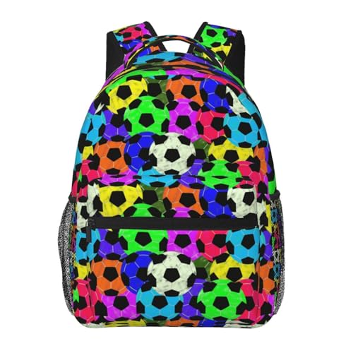Soccer Laptop Backpack Cool Travel Hiking Backpack Mens Backpack Sport Casual Daypack Bag - color: Soccer 02