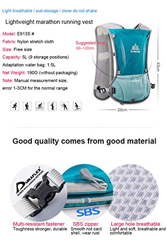 5L Lightweight Running Backpack Outdoor Sports Trail Racing Marathon Hiking Fitness Bag Hydration Vest Pack - color: Orange +1.5L Water Bladder