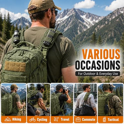 1 Pair Tactical Backpack Shoulder Pads, Thick Shoulder Cushion for Heavy Backpacks Plate Carrier & Rucksack, Fits Straps Up to 2.5", Breathable 3D Mesh, Hook & Loop Fastener, Rucking Hiking & Military - color: Green