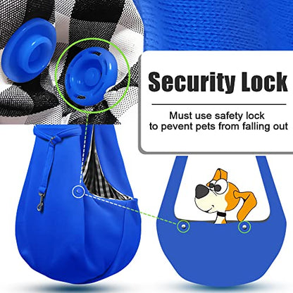 Tomkas Small Dog Cat Sling Carrier Puppy Purse Travel Wrap Soft Crossbody Pet Bag (Royal Blue, M - Zip Pocket & Adjust Strap) - color: Royal Blue