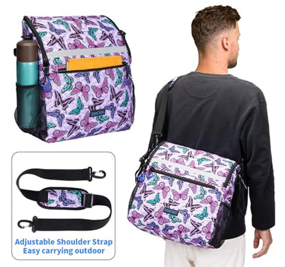 ZHCHG Wheelchair Bags, Wheelchair Backpack with Cup Holder, Wheelchair Bags to Hang on Back, Electric Wheel Chair Accessories, Large Storage Bag for Walker Rollator Purple Butterfly - style: Purple Butterfly