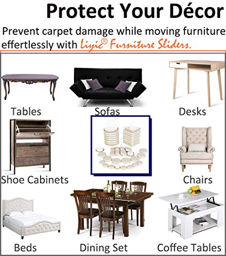 40 Pack Combo Self Stick Furniture Glider for Carpet Furniture Moving Slider Carpet Slider,Self-Adhesive Furniture Slider,Moving Pads Moving Furniture Sliders,Self Adhesive Sliders Furniture Glides