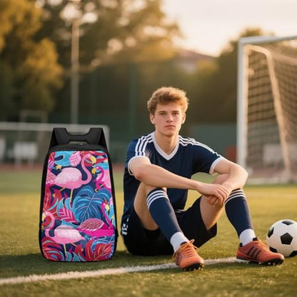 Basketball Backpack With Separate Ball Compartment And Shoes Fit Basketball Volleyball Football - color: Flamingo