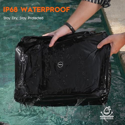43L Max Capacity Vacuum Bags with Wireless Pump - Space Saver Compression Bags for Travel Luggage, No Checked Baggage, IP68, Reusable, Fits 20/24/28 Inch Suitcases (2PC No Tracker) - color: 2PC+Pump (No Tracker)