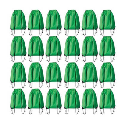 Drawstring Backpack Bulk 24Pcs Draw String Backpack Bags DIY Gym Sports Traveling Yoga Cinch Bag Sackpack Drawstring(green) - color: Green