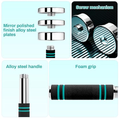 LIFERUN Steel Adjustable Dumbbell Set of 2, 5/10/15lb Free Weights Dumbbells Set, Non-Slip and Comfortable Foam Handle, Adjustable Dumbbells Weights Set for Home Gym Office Exercise - style: 10lbx2