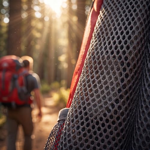 Hiking Backpack, Water Resistant Lightweight Outdoor Daypack with Breathable Padded Back, Multi-Pocket Travel Backpack for Camping Climbing Sports (Red) - color: Red