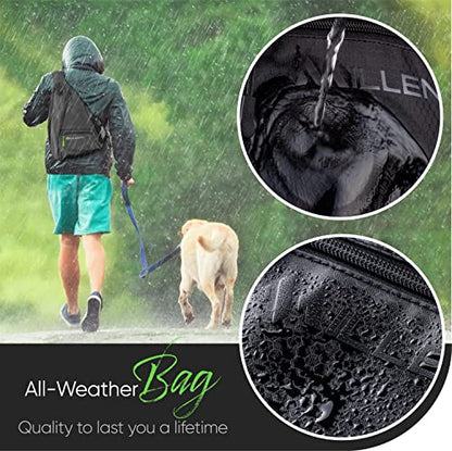 Millenti Sling Bag Crossbody Backpack - Shoulder Chest Casual Daypack Rucksack for Men & Women with a Fence Hook & Water Bottle Holder. Basketball Pickleball Bag Black PB01B