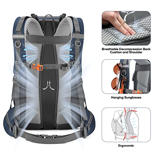 Maelstrom Hiking Backpack,Camping Backpack,50L Waterproof Hiking Daypack with Rain Cover,Lightweight Travel Backpack,Blue - color: 50l Blue, size: 50L