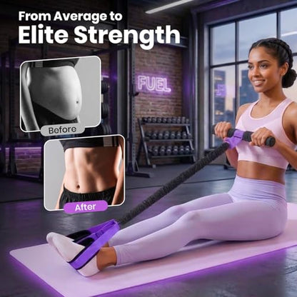 Premium Resistance Bands with Handles, 75LBS Heavy Duty Exercise Pedal Band for Full Body Workout, Legs and Arms Training, Pull Up Assistance Gym Equipment, Home Pilates Board Tool