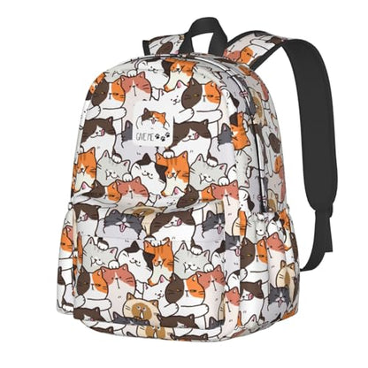Cute Anime Cat Backpack School Bag Lightweight Bookbag Casual Daypack for Girls Boys Kids Women Men Travel Laptop 16 Inch - color: Kitty