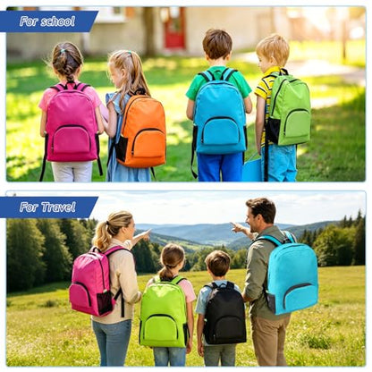 SIKEMAY 48 Pack Backpacks in Bulk, 17 Inches Basic Back Pack for Adult, Bulk Backpacks for Homeless Supplies Wholesale Backpack Lightweight Outdoor Travel Book Bags (8 Color)