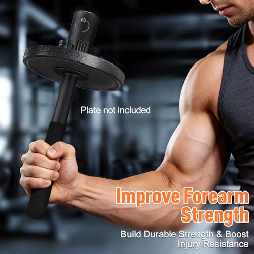 SNADER Wrist & Forearm Strengthener – Fits 2" Olympic Weight Plates, Forearm Bar for Wrist Strength & Rotation Training, Ideal Choice for Grip and Forearm Muscle Building ﻿