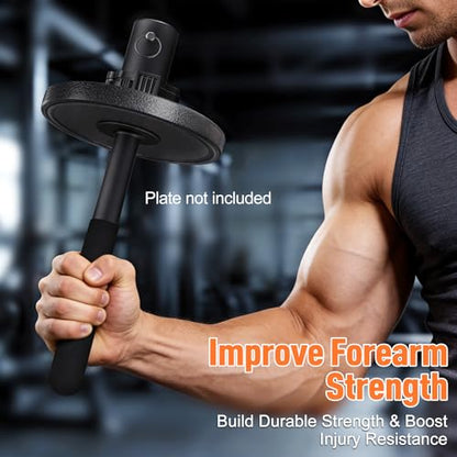 SNADER Wrist & Forearm Strengthener – Fits 2" Olympic Weight Plates, Forearm Bar for Wrist Strength & Rotation Training, Ideal Choice for Grip and Forearm Muscle Building ﻿
