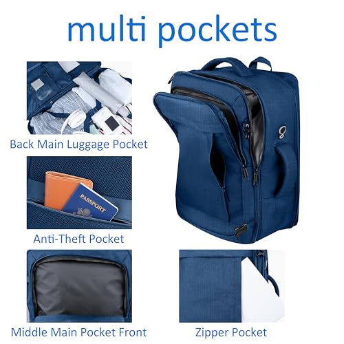 AREYTECO Large Travel Laptop Backpack for Men, 50L Carry On Backpack Flight Approved, Expandable Laptop Bag Water Resistant Overnight Weekender Gym Daypack Traveling Backpack, Traveler Gifts, Blue - color: Blue, size: 17.3 Inch (20''x13''x10'')