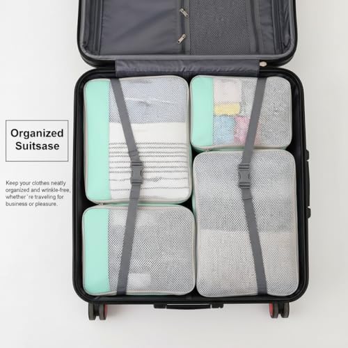 3 Set Compression Packing Cubes for Travel, Travel Bags Luggage Organizers Travel Essentials Compression Cubes for Carry on Suitcases