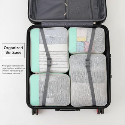 3 Set Compression Packing Cubes for Travel, Travel Bags Luggage Organizers Travel Essentials Compression Cubes for Carry on Suitcases