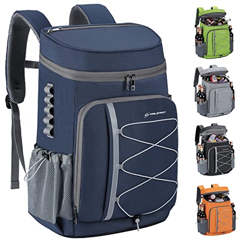 Maelstrom Cooler Backpack - 35/50 Can Insulated Soft Cooler Lunch Bag for Camping, Beach, Hiking & Shopping - color: Blue, size: 35 Can