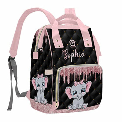MyPupSocks Diaper Bag Backpack in Pink Personalized with Name Custom Mommy Nursing Baby Bags Multifunction Nappy Daypack with Large Capacity Casual Backpack Holiday Gift for Women - color: Multi #29