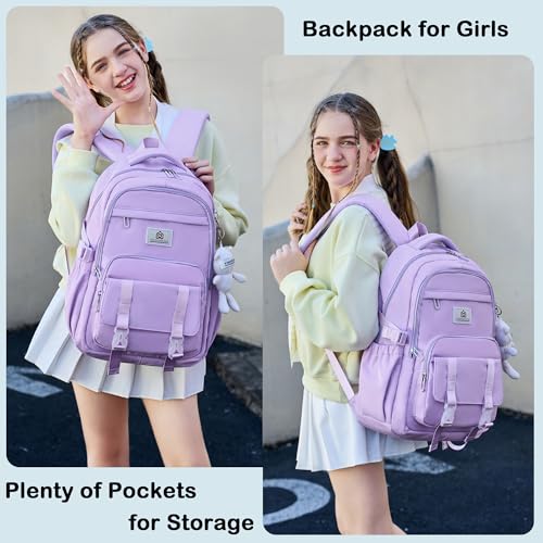 Hidds College Backpack Laptop Backpacks 15.6 Inch for Men Women Elementary Middle High School Book Bag For Teens Girls Boys Student Anti Theft Travel Daypack Large Bookbags-Purple - color: Purple