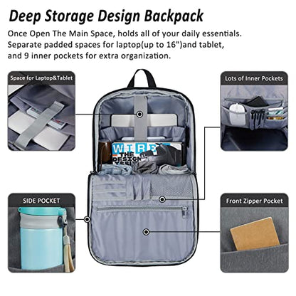 MAXTOP Deep Storage Laptop Backpack Business Anti-theft Backpacks[Water Resistant] College Computer Bookbag Fits 16 Inch Laptop - color: Light Grey, size: 15.6 inch, style: Daypack Backpacks