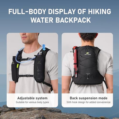 N NEVO RHINO Hydration Backpack,Lightweight Water Backpack for Hiking with 2L Water Bladder,Hydropack Hydration Pack for Cycling Running Trail Rave - color: Black