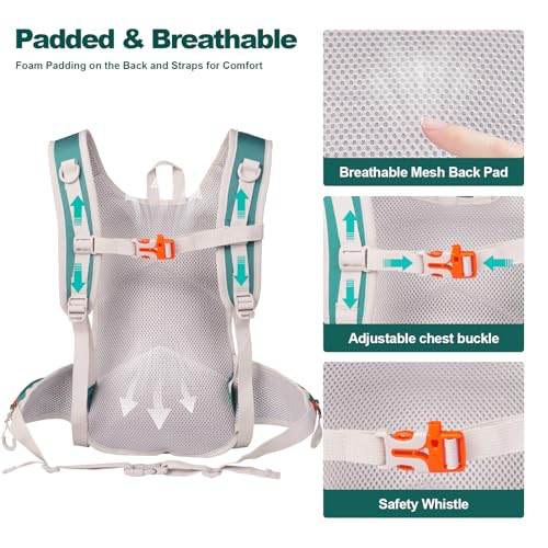 10L Small Hiking Backpack for Men Women Travel Daypack with Chest Strap lightweight backpacks mini backpack for Camping Cycling Travel Outdoor - color: Green