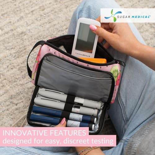Sugar Medical Insulated Insulin Pen Case Organizer with Ice Pack - color: Watermelon