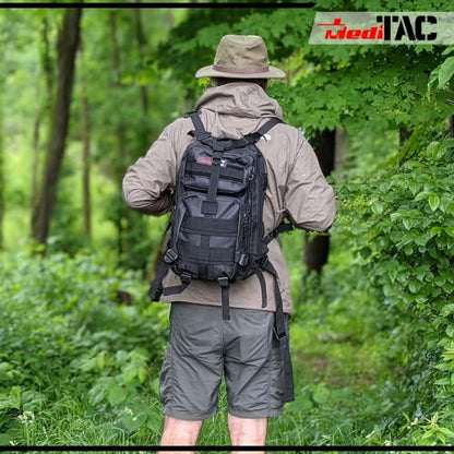 MediTac Tactical Assault Pack - First Aid Rucksack - 18" Military MOLLE Backpack - color: Red