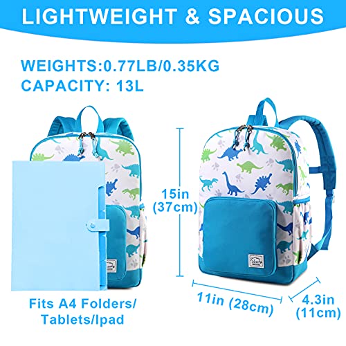 VASCHY Kids backpacks, Cute Lightweight Water Resistant Preschool Backpack for Boys and Girls Chest Strap | Cute - color: Dinosaurs White, size: Small (4-6 Yrs) - 15'' H