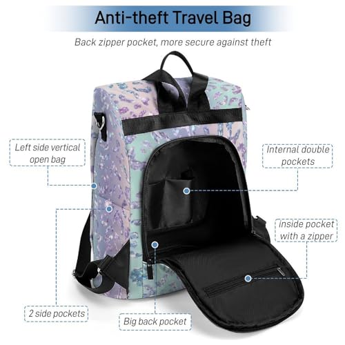 Anti-Theft Daypacks Gradient Purple Glitter Print Backpack Purse for Women Fashion Bag Travel Pack Basic Casual Bags - color: Gradient Purple Glitter Print, size: No Custom