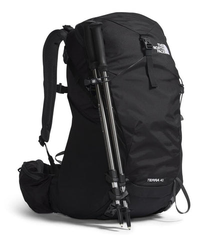 The North Face Terra 40 Backpack - Unisex Hiking Pack, Padded Hipbelt, Pole & Ice Axe Attachments, Hydration Sleeve, TNF Black/Asphalt Grey-NPF, Small/Medium - size: Small-Medium