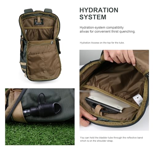 MOUNTAINTOP 35L Hiking Backpack, Lightweight Outdoor Travel Camping Daypack with Rain Cover for Men & Women（Grey） - color: Grey
