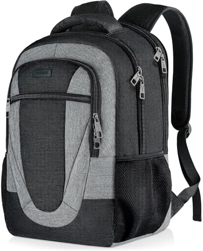 BIKROD Travel Laptop Backpack Men, School Backpacks for College Teen Boys Water Resistant Back Pack, Business Anti Theft Slim Sturdy Computer Bag Gifts Fits 15.6 Inch Laptop - color: Blackgrey, size: 15.6 Inch