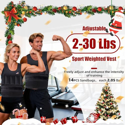 Wolliwa Adjustable Weighted Vest for Men Women,2-30 Lbs Adjustable Weighted Vest with Straps Womens Running Weight Vest for Walking Strength Training Fitness - size: Adjustable 2-30 Lbs