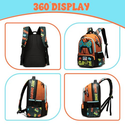 Meetbelify Kids School Backpacks for Girls Boys Backpack with Lunch Bag for Elmentary Students - color: 02 Game
