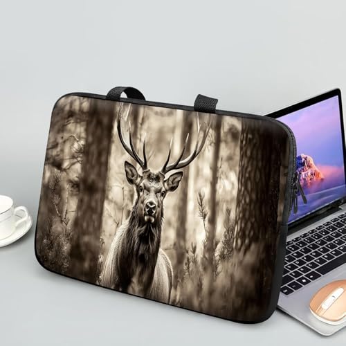 14 15 15.4 15.6 inch Laptop Handle Bag Computer Bag, Pouch Holder Notebook Sleeve Cover Soft Case Compatible for Dell,Lenovo,Toshiba HP, Asus Notebook-Bull Elk - color: Bull Elk
