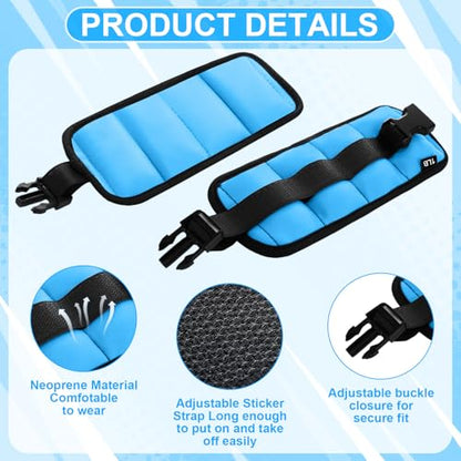 Hollowfly Water Aerobics Set, 4 Piece Pool Exercise Kit (2 Aquatic Dumbbells + 2 Ankle/wrist Weights), EVA Foam, Low-impact Workout - color: Blue, size: 1lb