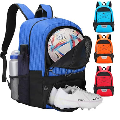 Hsmihair Soccer Bag-Soccer Backpack&Backpack for & Football Volleyball & Basketball,with Ball Compartment and Separate Cleat - color: Deep Blue