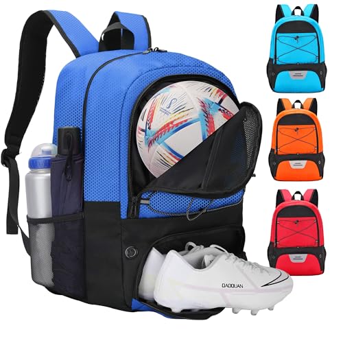 Hsmihair Soccer Bag-Soccer Backpack&Backpack for & Football Volleyball & Basketball,with Ball Compartment and Separate Cleat - color: Deep Blue